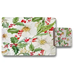 Watercolour Christmas Pattern (Placemat & Coaster Set)