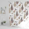 Christmas Tree, Holly Leaf Pattern (Shower Curtain)