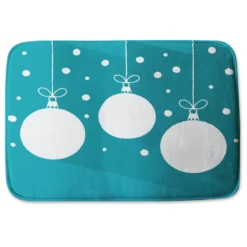 Green Christmas Baubles (bathmat)