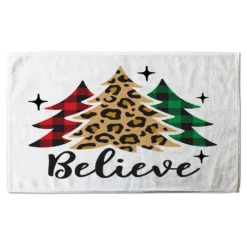 Christmas Trees With Leopard Print (bath Towel)