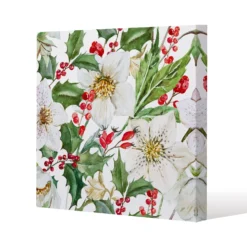 Watercolour Christmas Pattern (Canvas Print)
