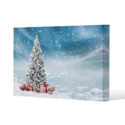Beautiful Decorated Snowed In Christmas Tree (canvas)