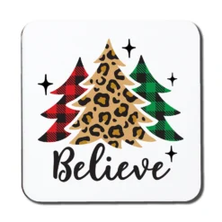 Christmas Trees With Leopard Print (coaster)