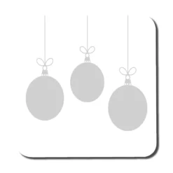 Three Hanging Christmas Baubles (coaster)