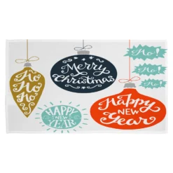 Vintage Christmas Baubles With Merry Christmas (kitchen Towel)