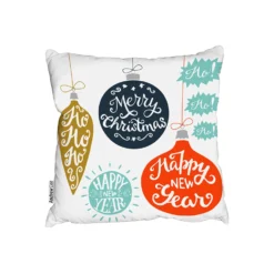 Vintage Christmas Baubles With Merry Christmas (cushion)
