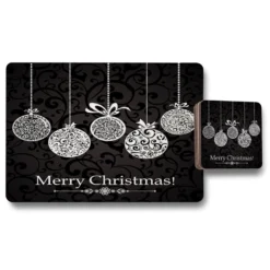 Vintage Christmas Balls (placemat & Coaster Set)