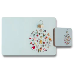 Christmas Objects Laid Out (placemat & Coaster Set)