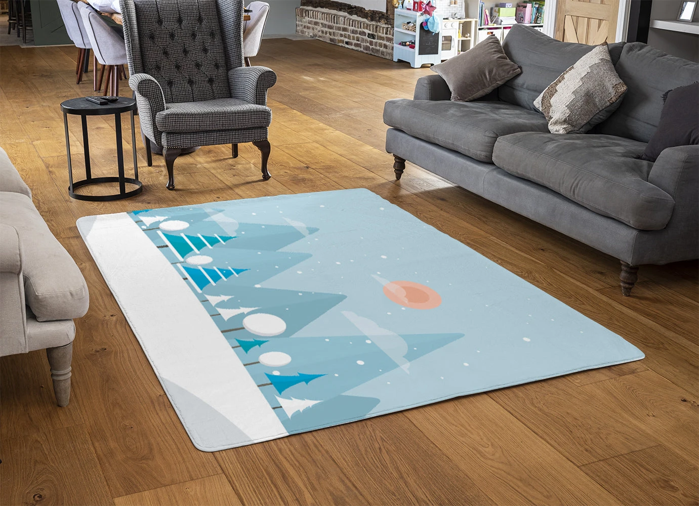 Christmas Snow Nature Background (rug) 2 Christmas Snow Nature Background (rug) - Image 2