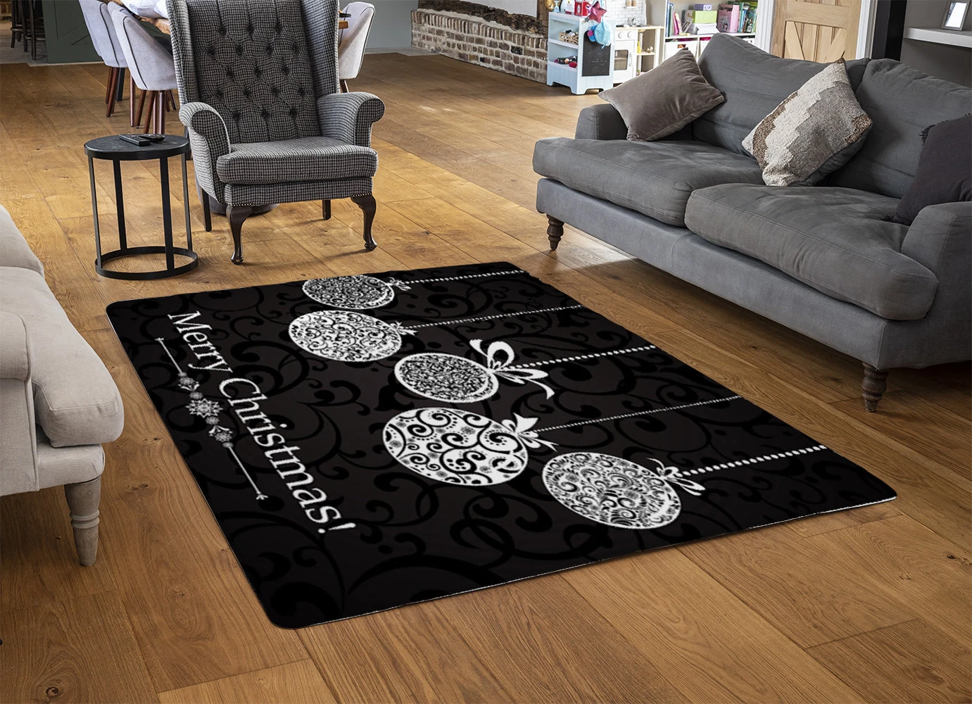 Vintage Christmas Balls (rug) 2 Vintage Christmas Balls (rug) - Image 2