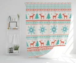 Christmas Traditional Knitted (shower Curtain)