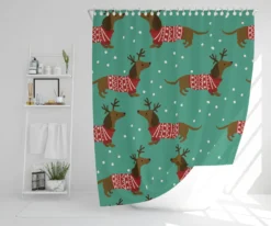 Dutchshunds In Christmas (shower Curtain)