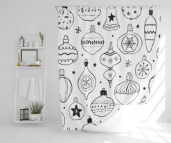 Hand Drawn Christmas Decorations (shower Curtain)