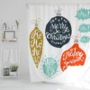 Vintage Christmas Baubles With Merry Christmas (shower Curtain)