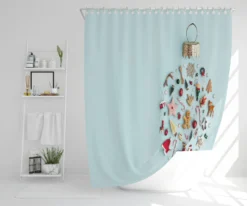 Christmas Objects Laid Out (shower Curtain)