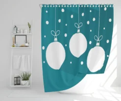 Green Christmas Baubles (shower Curtain)