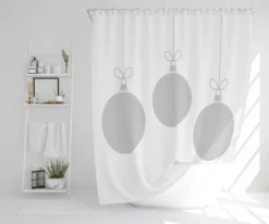 Three Hanging Christmas Baubles (shower Curtain)